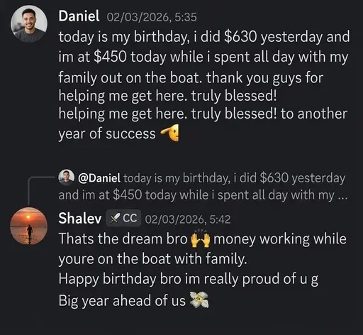 Daniel sharing a 630 dollar revenue day while spending time with family