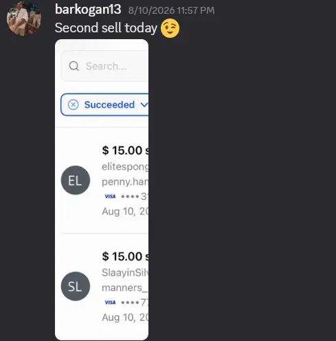 Student Barkogan sharing two successful sales in one day