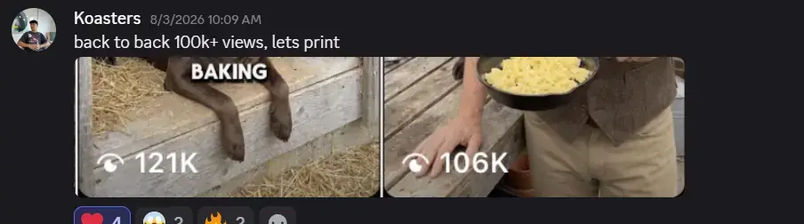 Koasters sharing back to back 121 thousand and 106 thousand view videos